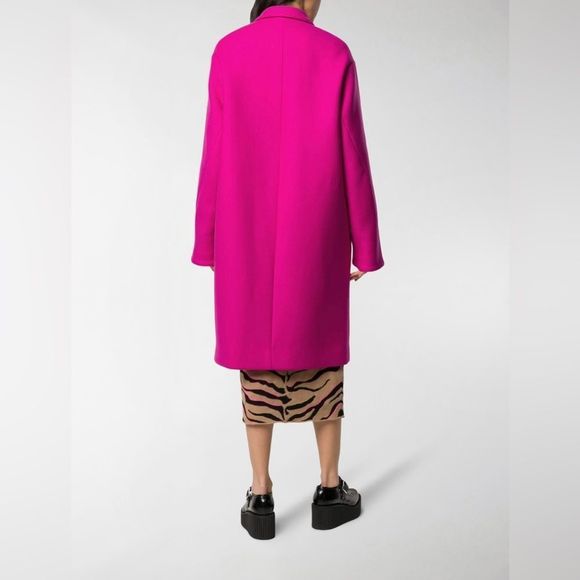 STELLA McCARTNEY Double Breasted Mid-Length Coat. Fuchsia. Size 42 IT - Picture 9 of 10